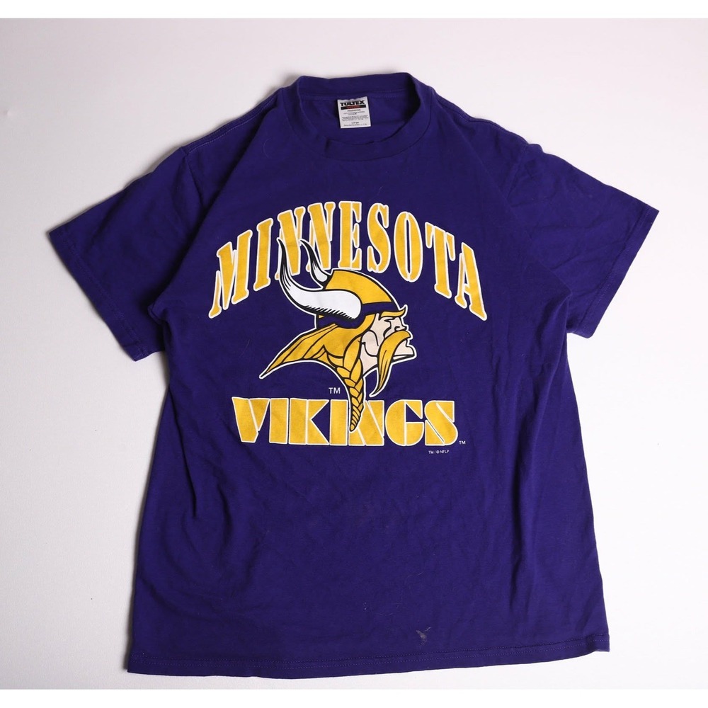 Vintage 1998 Minnesota Vikings Tultex Roster T-Shirt Purple Large Randy Moss NFL